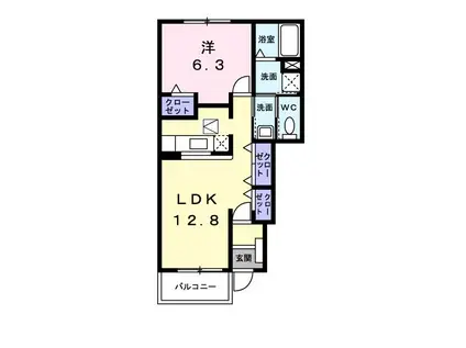 サンライト若松II(1LDK/1階)の間取り写真