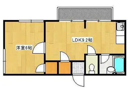 メイユールハウス(1LDK/2階)の間取り写真