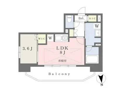 プレサンスロジェ車道駅前ノース(1LDK/14階)の間取り写真