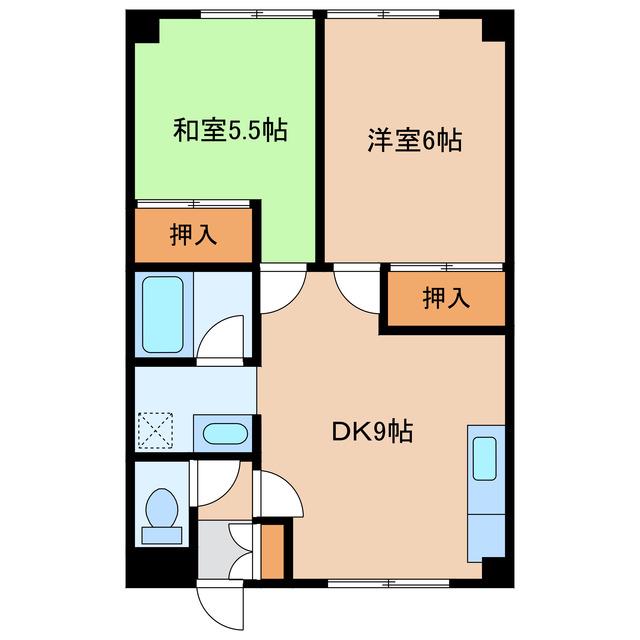 レジデンス真(2DK/2階)の間取り写真