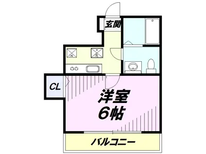ウエストガーデン所沢(1K/1階)の間取り写真