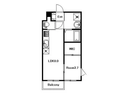 MODERN PALAZZO出雲(1LDK/1階)の間取り写真