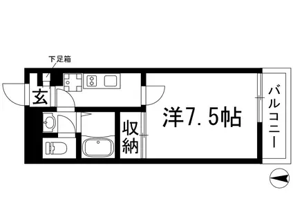 クレイノ浪華6(1K/1階)の間取り写真