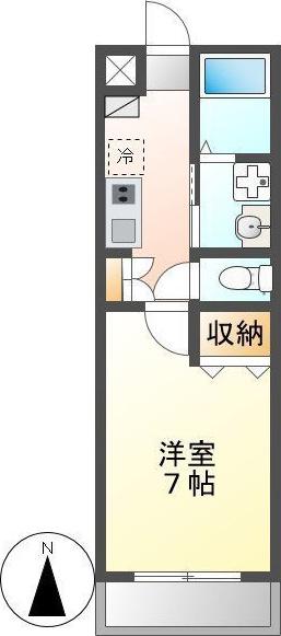 スタシオン泉(1K/3階)の間取り写真