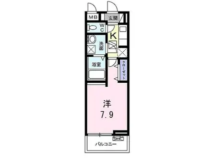 グリーンハイツ向日(1K/3階)の間取り写真