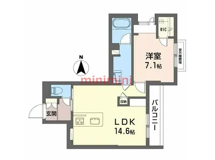 シャーメゾンサイビータ(1LDK/3階)の間取り写真