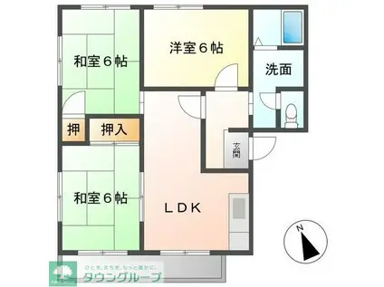 グリーンヒルズ羽生 A(3LDK/2階)の間取り写真