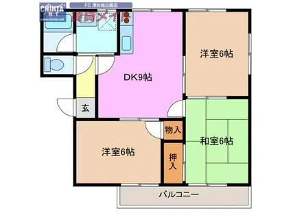 コーポ佐脇(3DK/2階)の間取り写真