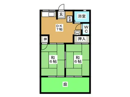 メゾンド・ブーペ(2DK/1階)の間取り写真