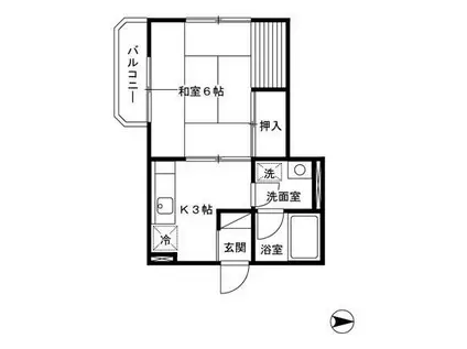 川の辺ハイツ(1K/2階)の間取り写真