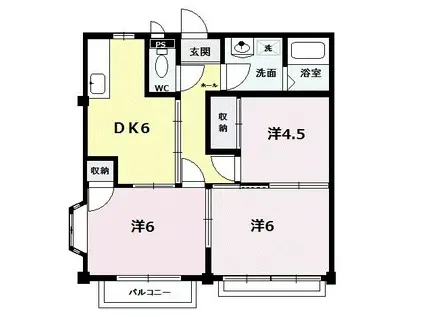 レインボウT・K(3DK/2階)の間取り写真