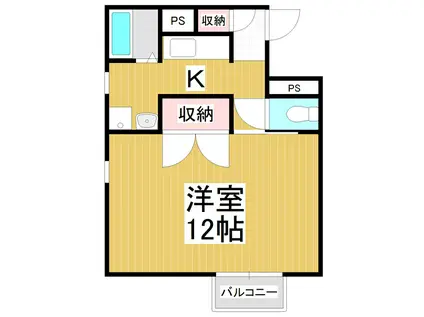 パステル庄内(1K/3階)の間取り写真