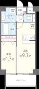 モントーレヒルズ悠(1LDK/4階)の間取り写真