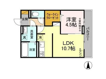 アベニール(1LDK/2階)の間取り写真