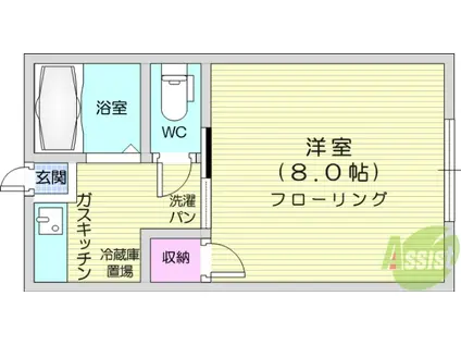 ファミーユ双葉ヶ丘(1K/2階)の間取り写真