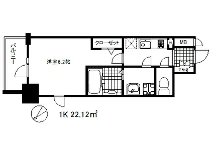 エスリードザ・ランドマーク神戸(1K/12階)の間取り写真