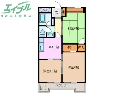 水谷マンション(3K/3階)の間取り写真