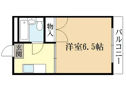 HRKスポーツレジデンス(1K/3階)の間取り写真