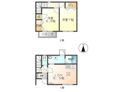 レジデンスドリーム(2LDK/1階)の間取り写真