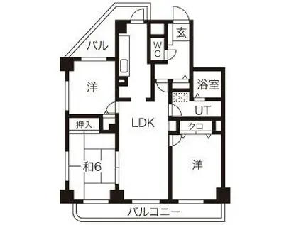 グランドハイリス本山(3LDK/3階)の間取り写真