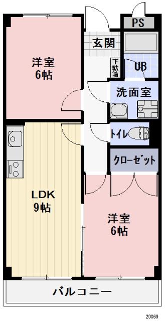 リンピアハピネス(2LDK/2階)の間取り写真