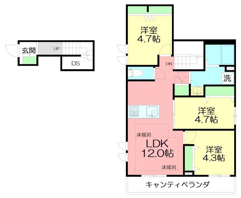 BLISS湘南(3LDK/2階)の間取り写真