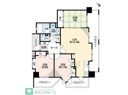 アンピール天神東(3LDK/4階)の間取り写真