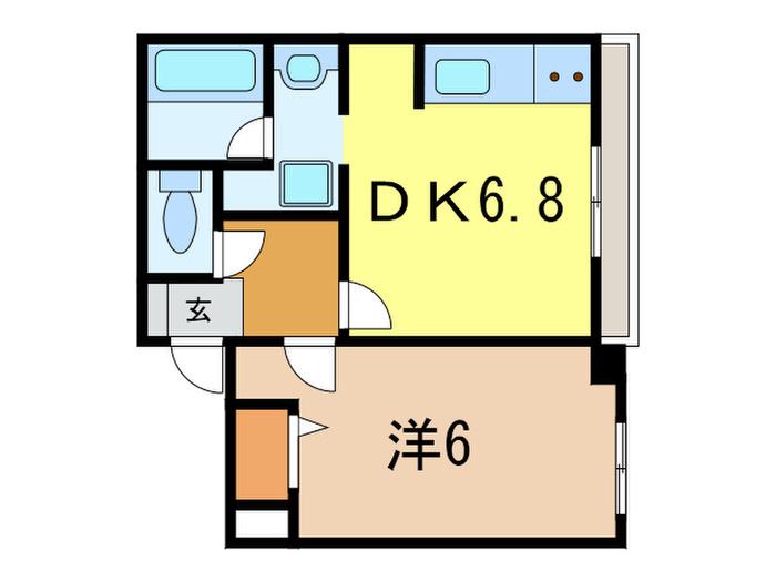 白鳥マンション(1DK/3階)の間取り写真
