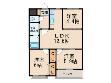 パストラルMII(3LDK/2階)の間取り写真