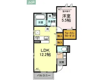 チェーロ セレーナB棟(1LDK/1階)の間取り写真