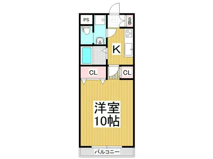 リヴィエール川舩(1K/3階)の間取り写真