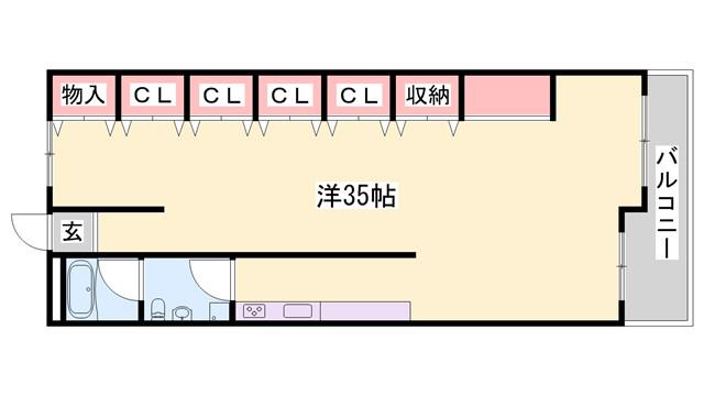 プレステージ姫路西飾磨(ワンルーム/3階)の間取り写真