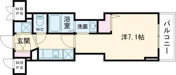 シャーメゾン 神戸(1K/8階)の間取り写真