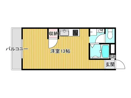 ドルミマンション(ワンルーム/2階)の間取り写真