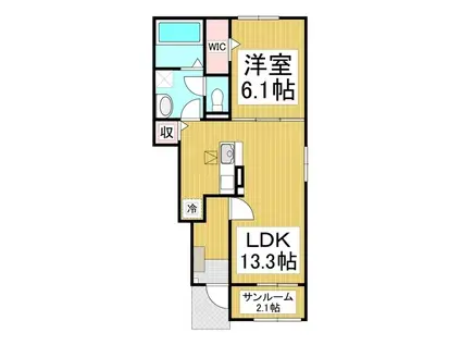 ヤマヨハイツ(1LDK/1階)の間取り写真
