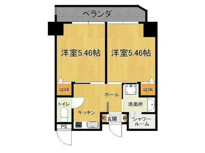CASA COLINA(2K/6階)の間取り写真