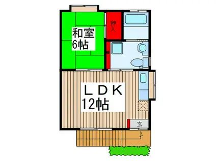 メゾン万年青(1LDK/1階)の間取り写真
