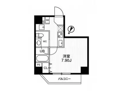 ブランセ森下(1K/6階)の間取り写真