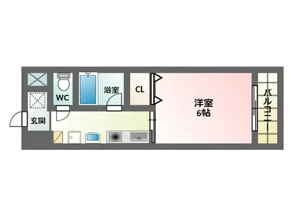 NEXT21(1K/4階)の間取り写真