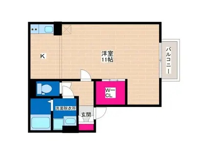 シャル マン(1K/2階)の間取り写真