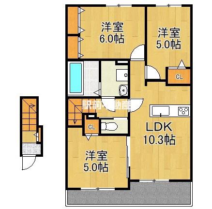 グラン・グラースI(3LDK/2階)の間取り写真