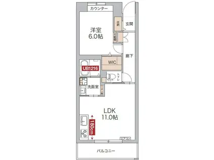 リージュ(1LDK/2階)の間取り写真