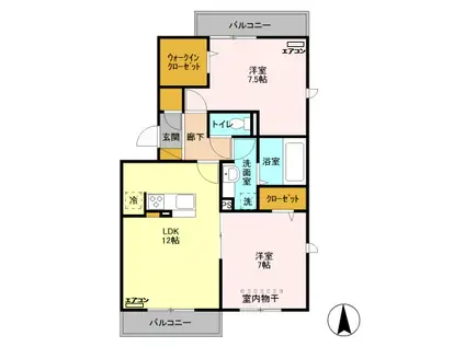 エミネンス(2LDK/2階)の間取り写真