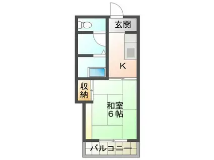 マンション太平洋(1K/3階)の間取り写真