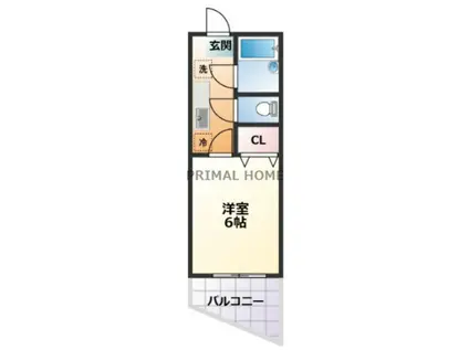 ロサレダ(1K/3階)の間取り写真