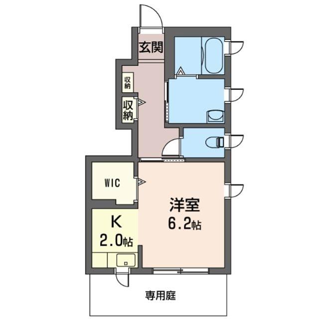 オアシス VII(1K/1階)の間取り写真