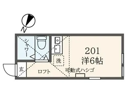 ユナイト七島グラシアス・オペラ(ワンルーム/2階)の間取り写真