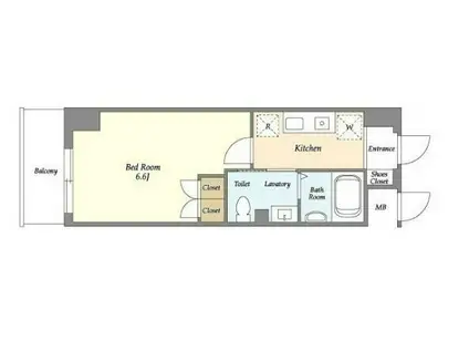 DAFFITTO三鷹(1K/3階)の間取り写真