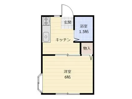 コーポエデン(1K/2階)の間取り写真