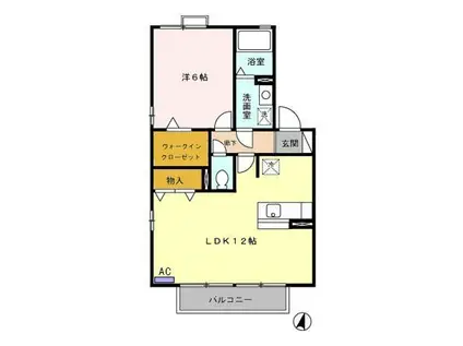 ハイツ蔵子(1LDK/2階)の間取り写真